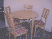 Set salle manger (4) chaises en rable massif