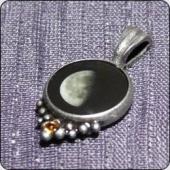 Regular pendant with birth stone - pewter - CHRISTMAS SPECIAL