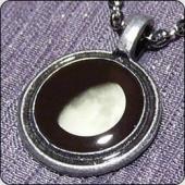 Necklace with large pendant - pewter